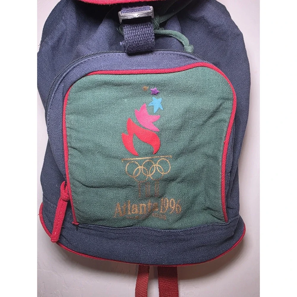 Vintage 1996 Atlanta Olympics Collection Canvas Multi Color‎ Backpack *READ*